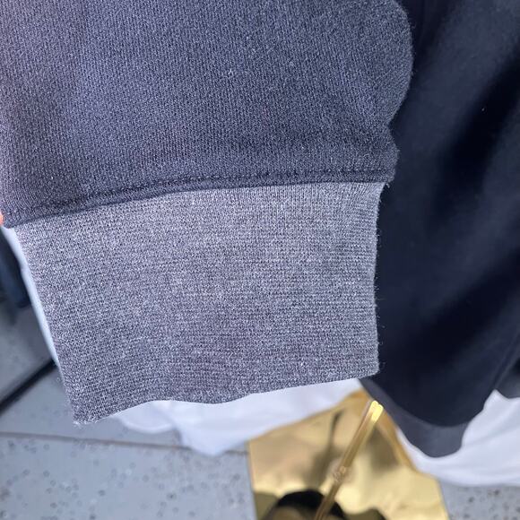 Alfani Black Zip Bomber Jacket Sweatshirt Small Cotton Knit Grey Pockets New - Picture 7 of 16